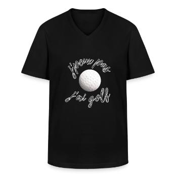 Balle de Golf J'ai GOLF - T-shirt col V Homme - noir - Devant - AI Model Male 178 dark (178cm)
