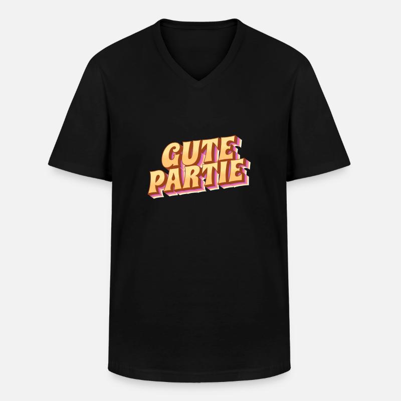 Gute Partie - Männer-T-Shirt mit V-Ausschnitt - Schwarz