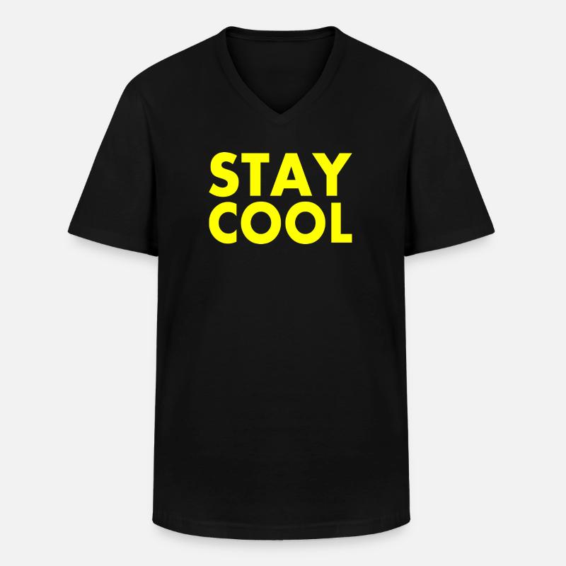 Stay cool - Männer-T-Shirt mit V-Ausschnitt - Schwarz