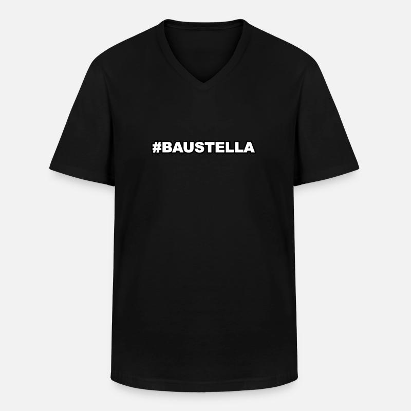 #Baustella - Männer-T-Shirt mit V-Ausschnitt - Schwarz