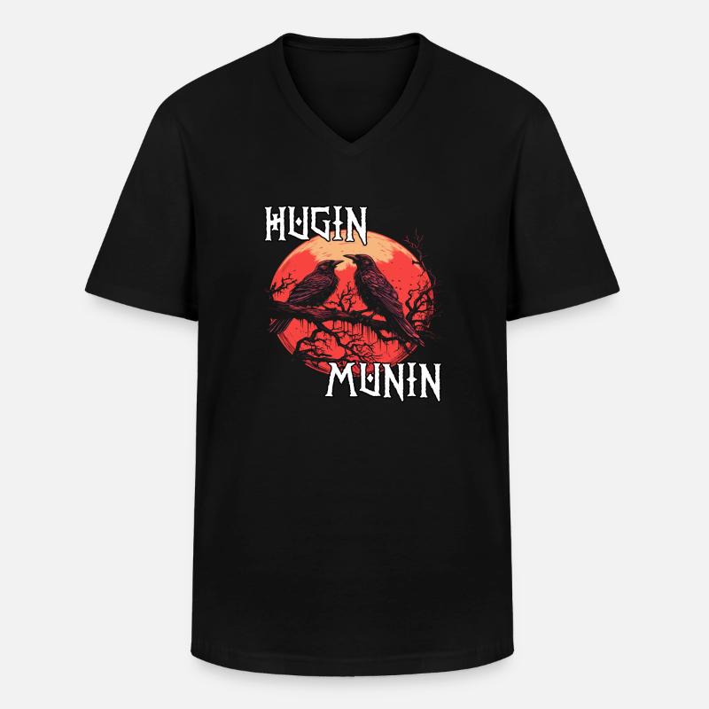 Blutrabe | Wikinger Odins Raben Wikinger - Männer-T-Shirt mit V-Ausschnitt - Schwarz