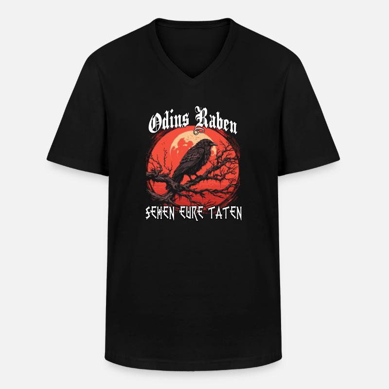 Blutrabe | Wikinger Odins Raben Wikinger - Männer-T-Shirt mit V-Ausschnitt - Schwarz