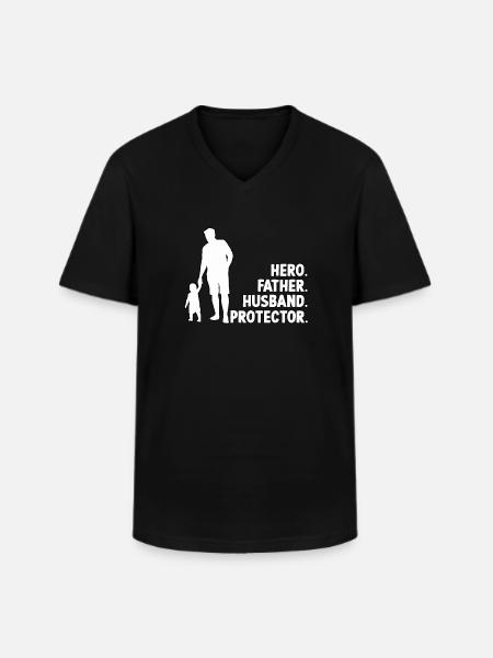 Cool far søn motiv fars dag outfit til fædre - Klassisk herre T-shirt med V-udskæring - sort
