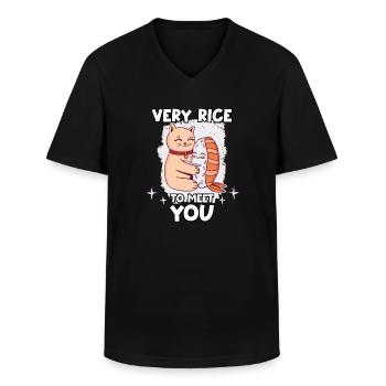 lustig Japan Sushi Kpop Wasabi Nigiri Sushi - Männer-T-Shirt mit V-Ausschnitt - Schwarz - Vorne - AI Model Male 178 dark (178cm)