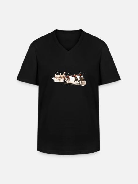 Line infantry 17-18th century infantry - Men's V-Neck T-Shirt - black