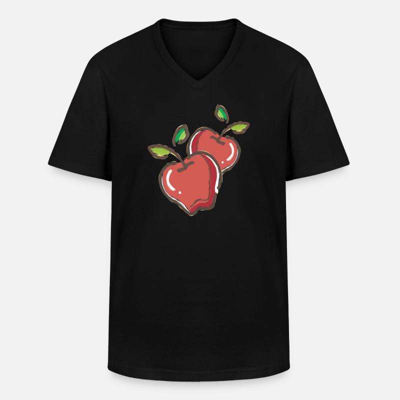 Aepfel - Männer-T-Shirt mit V-Ausschnitt - Schwarz