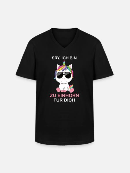 Einhorn Einhörner - Männer-T-Shirt mit V-Ausschnitt - Schwarz