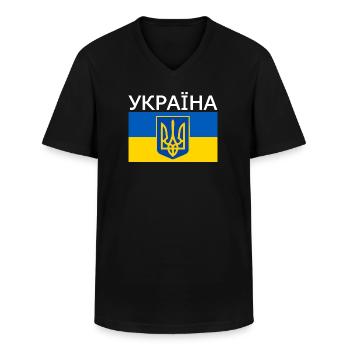Україна - Männer-T-Shirt mit V-Ausschnitt - Schwarz - Vorne - AI Model Male 178 dark (178cm)