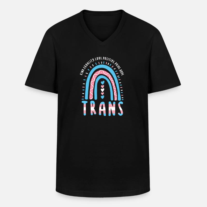 Transgender Saying Trans Boho Rainbow - Men's V-Neck T-Shirt - black