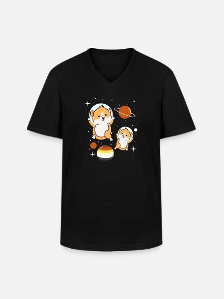 Hamster Astronaut Gay Bear Pride - Men's V-Neck T-Shirt - black
