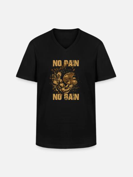 Kein Schmerz Kein Gewinn - Männer-T-Shirt mit V-Ausschnitt - Schwarz