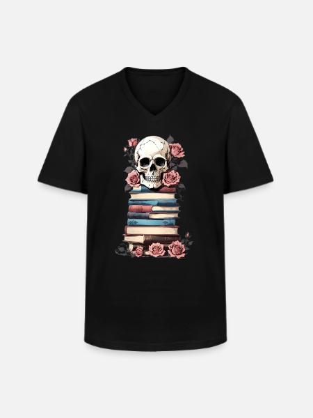 Stacks of books - Men's V-Neck T-Shirt - black