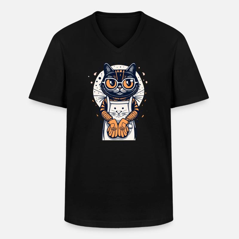 Backen - Männer-T-Shirt mit V-Ausschnitt - Schwarz