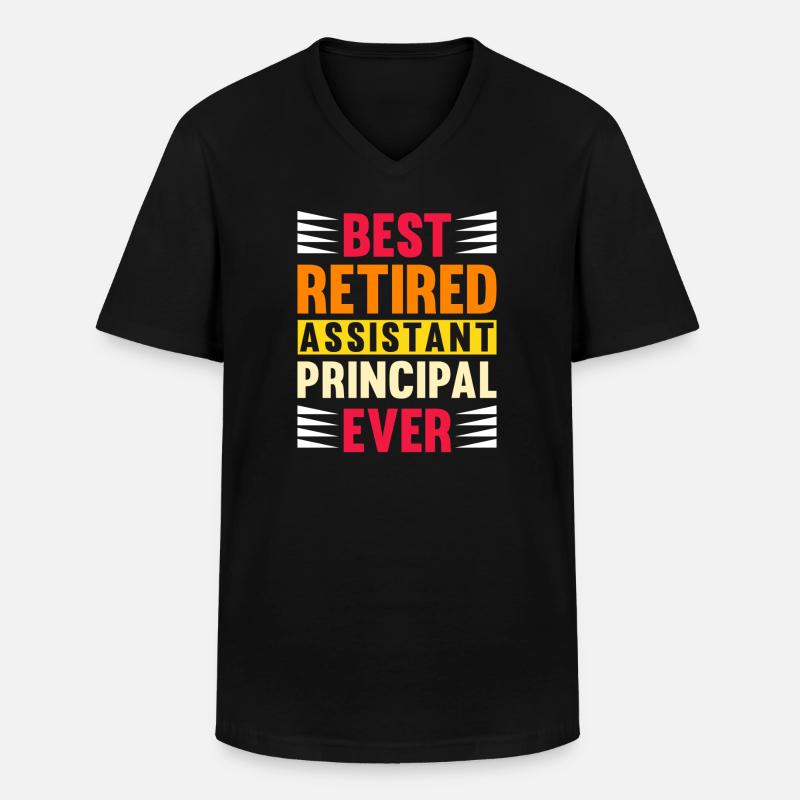 Best Retired Assistant Principal Ever - Männer-T-Shirt mit V-Ausschnitt - Schwarz