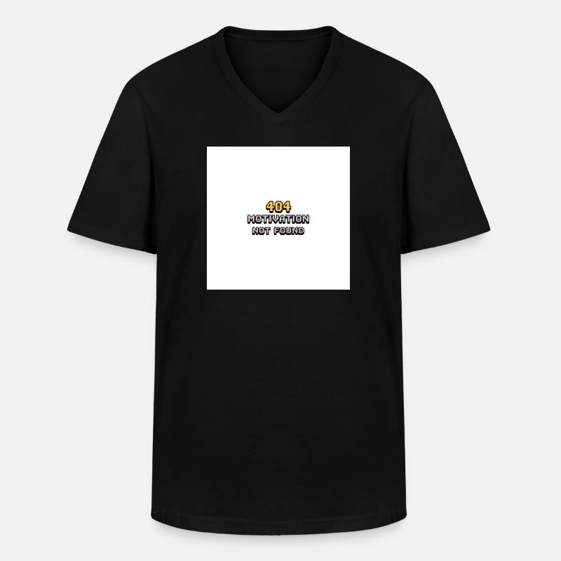404 Motivation Not found  - Männer-T-Shirt mit V-Ausschnitt - Schwarz