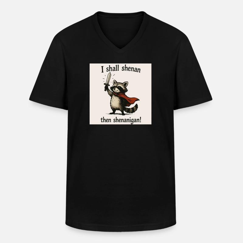 Waschbärheld-Shenanigan - Männer-T-Shirt mit V-Ausschnitt - Schwarz