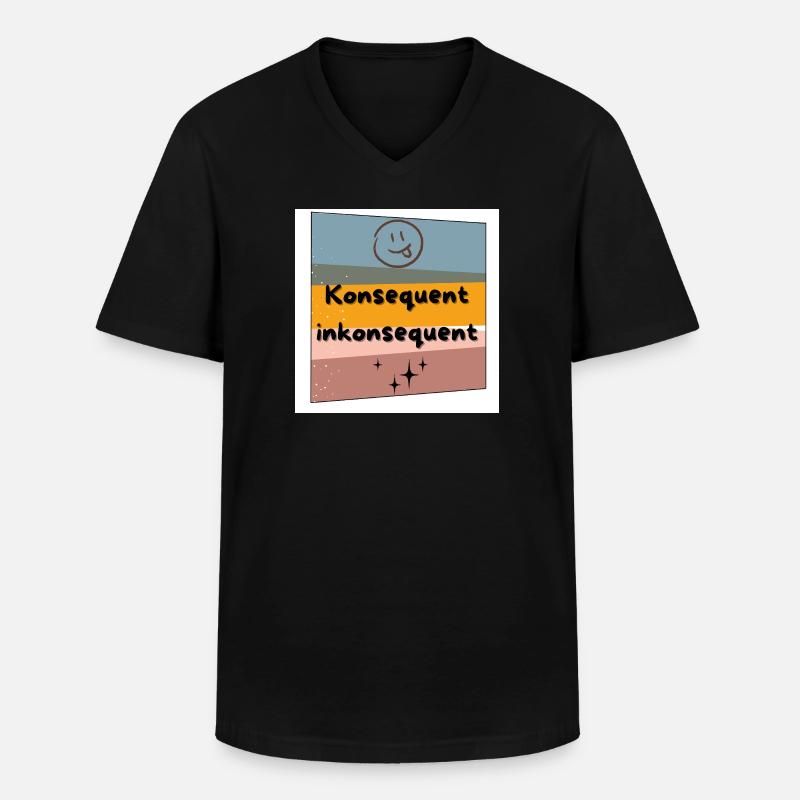 Konsequent inkonsequent Farbkontrast - Männer-T-Shirt mit V-Ausschnitt - Schwarz