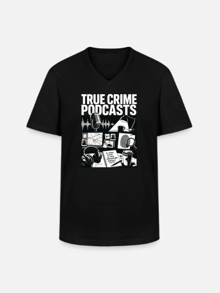True Crime Podcast Ermittler - Männer-T-Shirt mit V-Ausschnitt - Schwarz