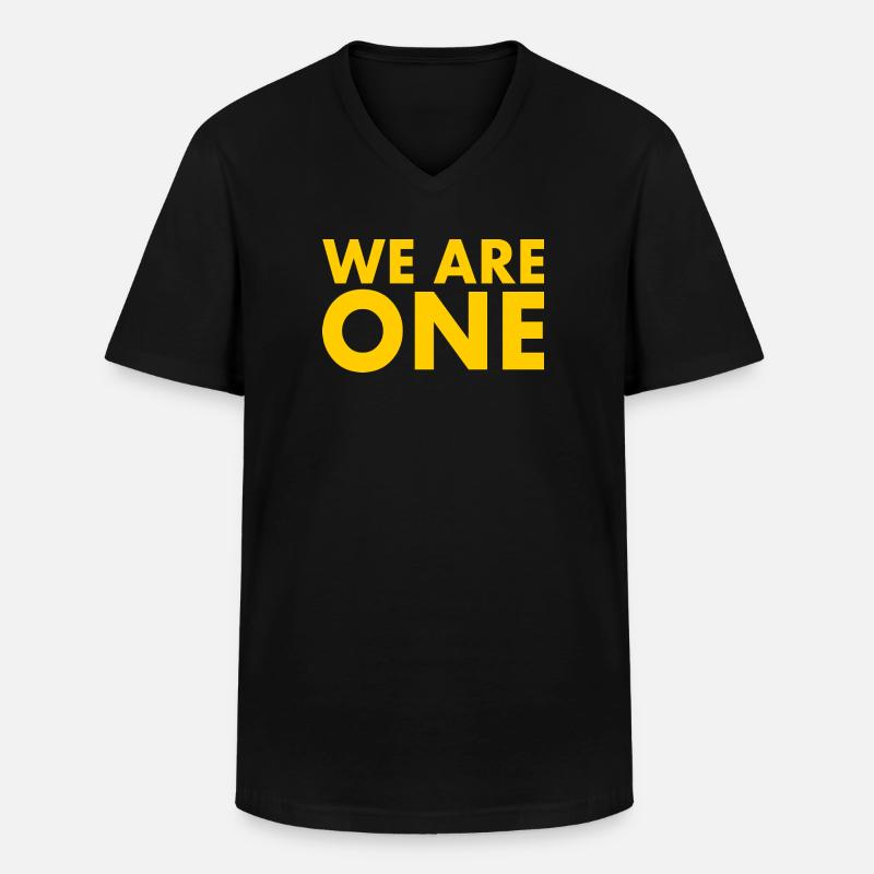 We are one - Männer-T-Shirt mit V-Ausschnitt - Schwarz