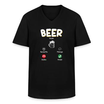 Bier ruft an Bier Trinken Bierliebhaber Geschenk - Männer-T-Shirt mit V-Ausschnitt - Schwarz - Vorne - AI Model Male 178 dark (178cm)