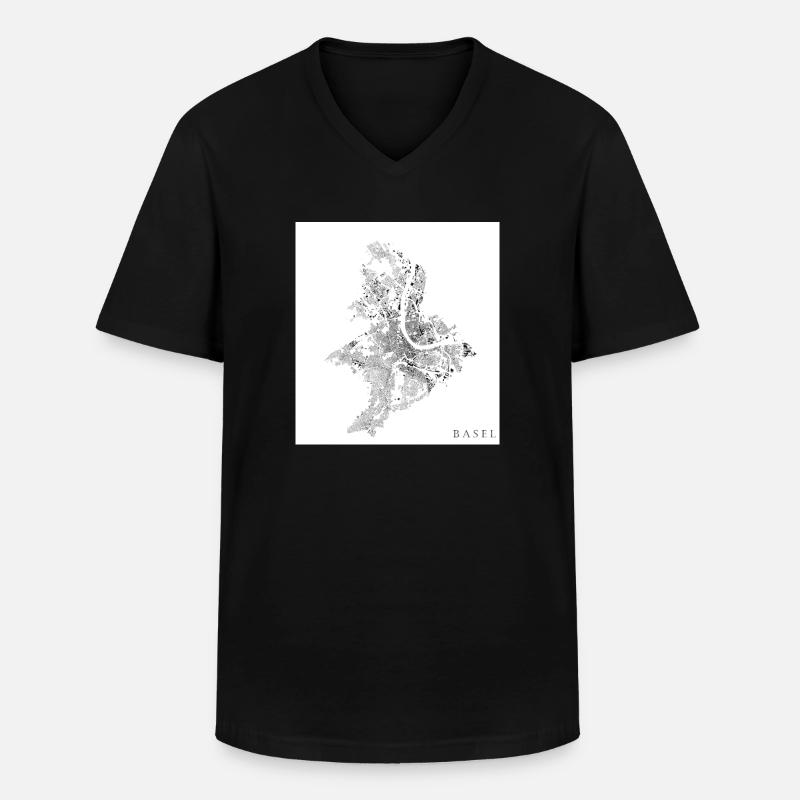 Figure Ground Plan Basel - Men's V-Neck T-Shirt - black
