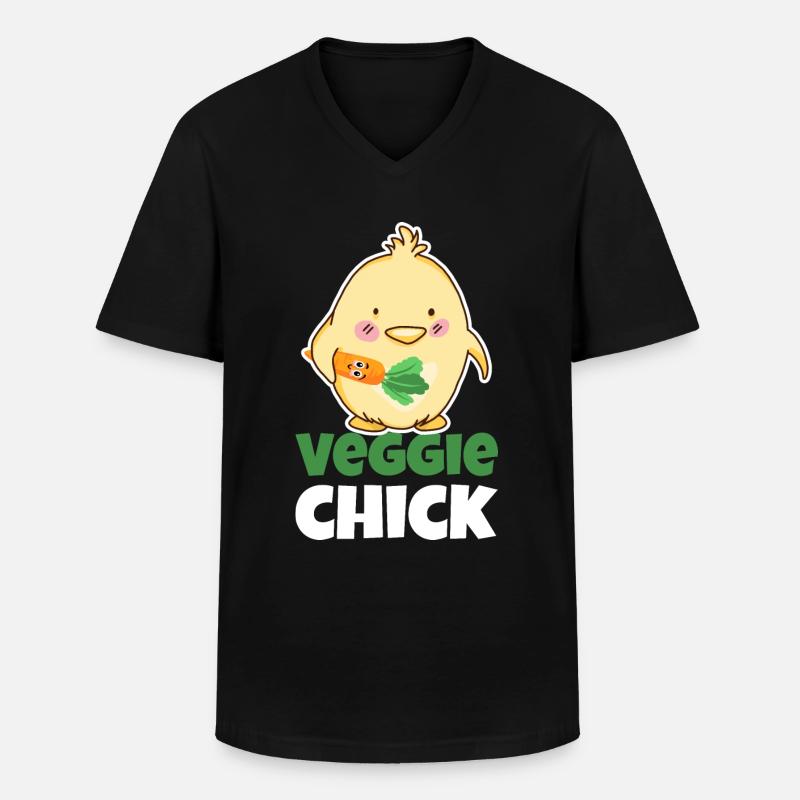 Vegetarierin Vegetarier Vegan Geschenkidee - Männer-T-Shirt mit V-Ausschnitt - Schwarz