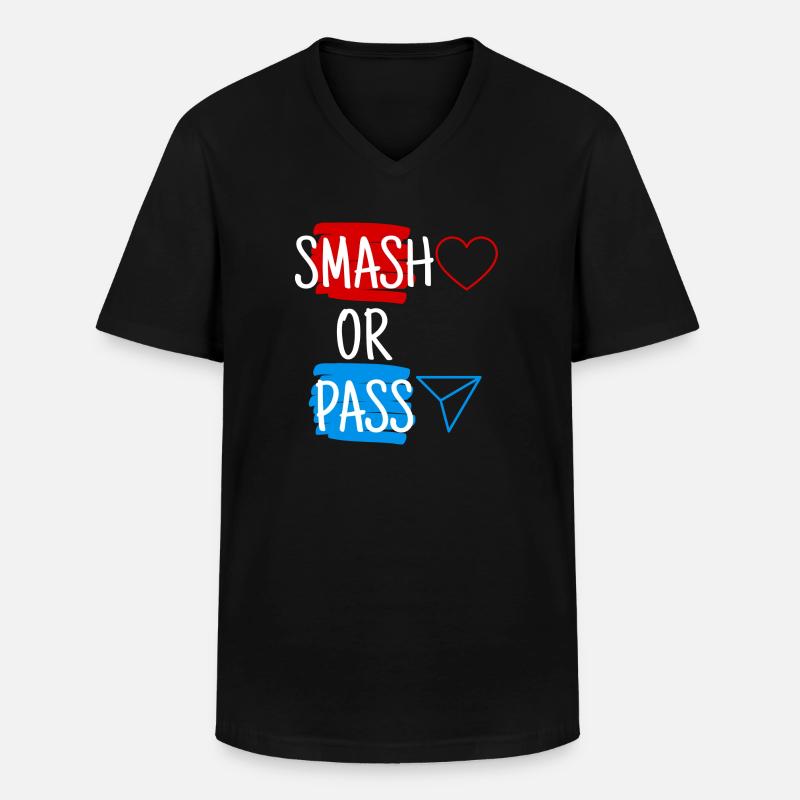 Smash or Pass - Männer-T-Shirt mit V-Ausschnitt - Schwarz