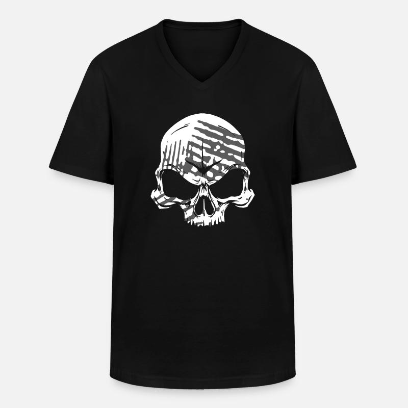 Skull - Männer-T-Shirt mit V-Ausschnitt - Schwarz