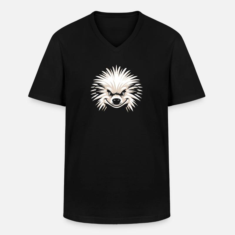 Stachelschwein - Männer-T-Shirt mit V-Ausschnitt - Schwarz