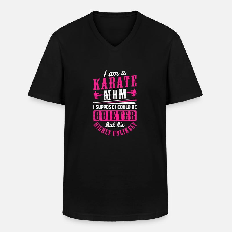 Karate Mama - Männer-T-Shirt mit V-Ausschnitt - Schwarz