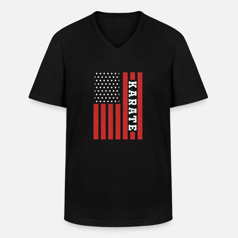 Karate - Männer-T-Shirt mit V-Ausschnitt - Schwarz