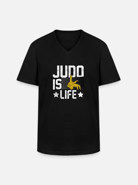 Judo is Life - Men's V-Neck T-Shirt - black