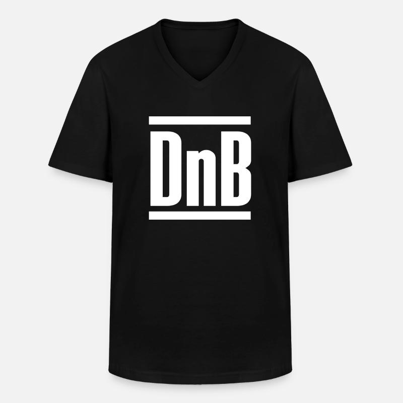 DnB - Männer-T-Shirt mit V-Ausschnitt - Schwarz
