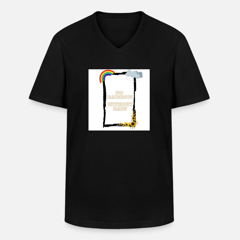 No Rainbow Without Rain - Männer-T-Shirt mit V-Ausschnitt - Schwarz