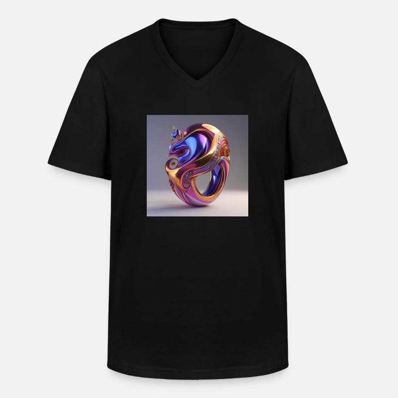 Kunst Ring - Männer-T-Shirt mit V-Ausschnitt - Schwarz