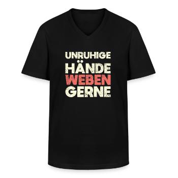 Unruhige Hände Weben Gerne - Männer-T-Shirt mit V-Ausschnitt - Schwarz - Vorne - AI Model Male 178 dark (178cm)