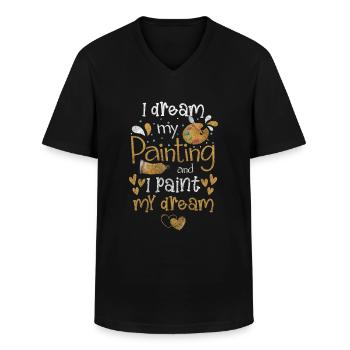 Peintre Peinture Métiers de couleur - T-shirt col V Homme - noir - Devant - AI Model Male 178 dark (178cm)
