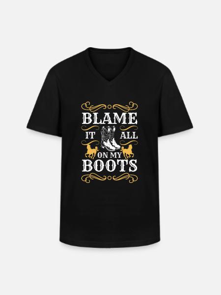 Rodeo Freedom Equestrian Lasso - Men's V-Neck T-Shirt - black