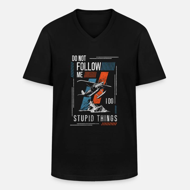 Skydive Luft Pilot - Männer-T-Shirt mit V-Ausschnitt - Schwarz