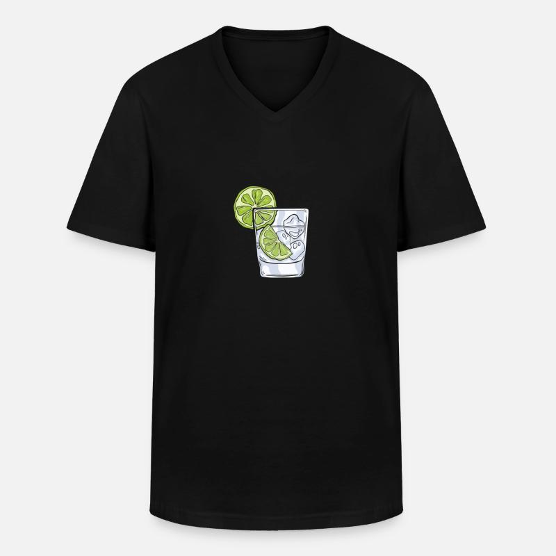 Gin - Männer-T-Shirt mit V-Ausschnitt - Schwarz