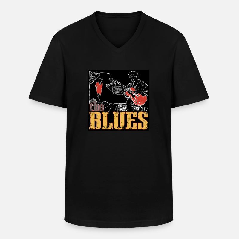The Blues - Männer-T-Shirt mit V-Ausschnitt - Schwarz