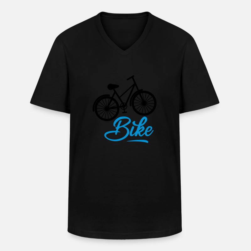 Fahrrad - Männer-T-Shirt mit V-Ausschnitt - Schwarz