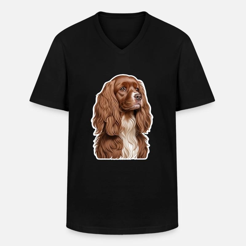 Kingstonkavalier Spaniel - Männer-T-Shirt mit V-Ausschnitt - Schwarz