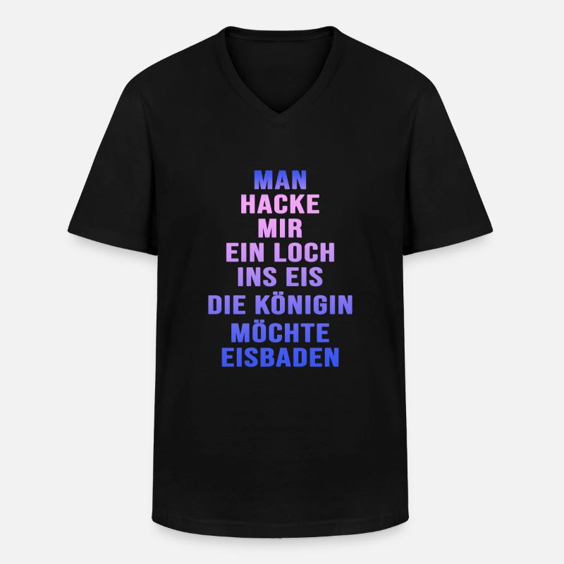 Winterbaderin Eisbaderin Eisbademeisterin - Männer-T-Shirt mit V-Ausschnitt - Schwarz