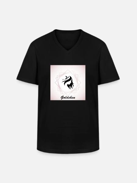 Goldchen Frau - Männer-T-Shirt mit V-Ausschnitt - Schwarz
