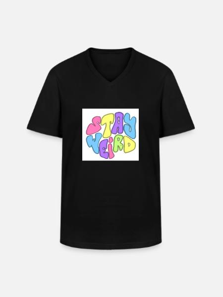 STAY WEIRD - Männer-T-Shirt mit V-Ausschnitt - Schwarz