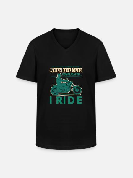 Motorcycle Life Saying - Men's V-Neck T-Shirt - black