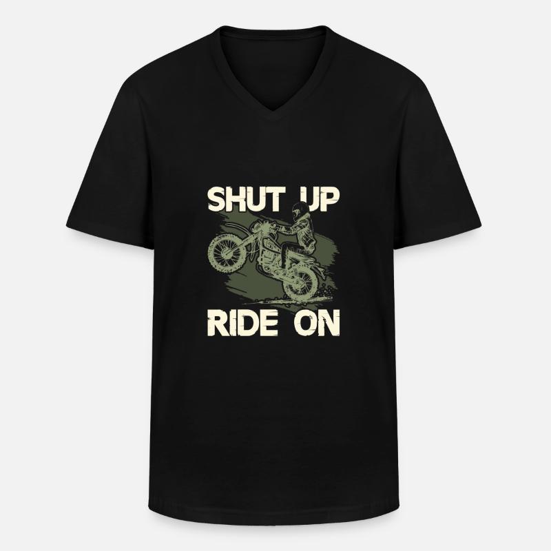 motorrad ride spruch - Männer-T-Shirt mit V-Ausschnitt - Schwarz