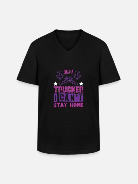 Trucker Cool Saying - Men's V-Neck T-Shirt - black