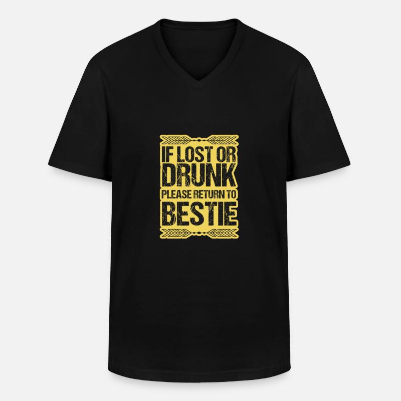 beste freunde - Männer-T-Shirt mit V-Ausschnitt - Schwarz